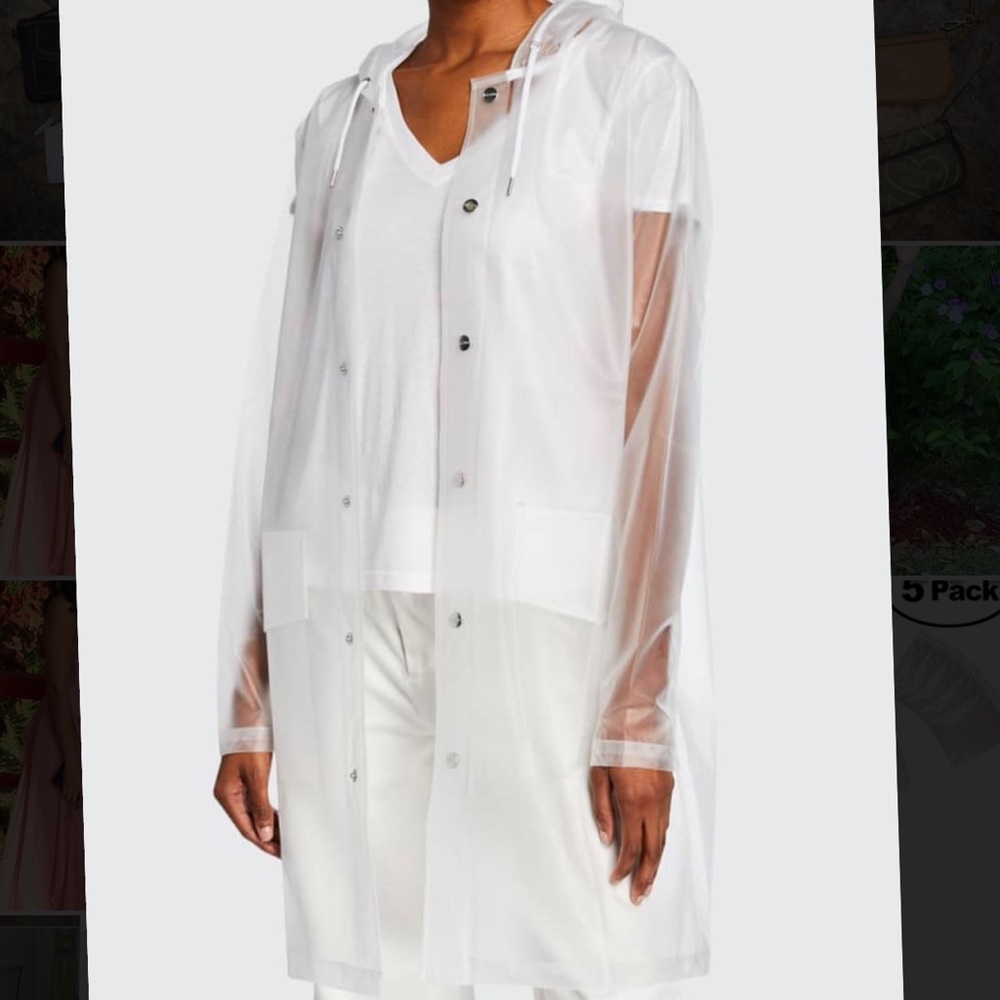 Clear rain poncho/ jacket. Size L